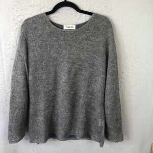 Peruzzi Sweater Womens 40 Gray Super Kid Mohair Blend Pullover Knit Italy